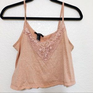 Lace detailed crop top tank